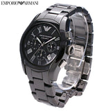 Emporio Armani Valente Chronograph Black Dial Black Ceramic Strap Watch For Men - AR1400