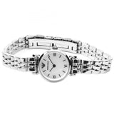 Emporio Armani Gianni T Bar Mother of Pearl Dial Silver Steel Strap Watch For Women - AR1688