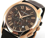 Emporio Armani Chronograph Brown Dial Brown Leather Strap Watch For Men - AR1701