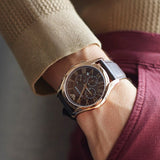 Emporio Armani Chronograph Brown Dial Brown Leather Strap Watch For Men - AR1701