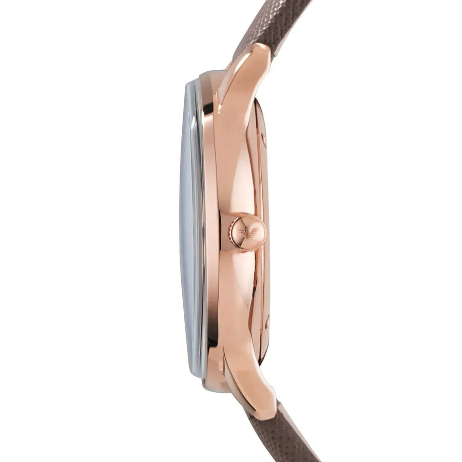 Emporio Armani Gianni Gray Dial Brown Leather Strap Watch for Men - AR1723