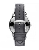 Emporio Armani Classic Quartz Grey Dial Grey Leather Strap Watch For Men - AR1730