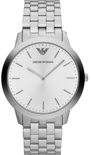 Emporio Armani Classic Quartz Silver Dial Silver Steel Strap Watch For Men - AR1745