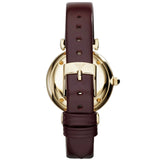 Emporio Armani Gianni T Bar Burgundy Dial Burgundy Leather Strap Watch For Women - AR1758