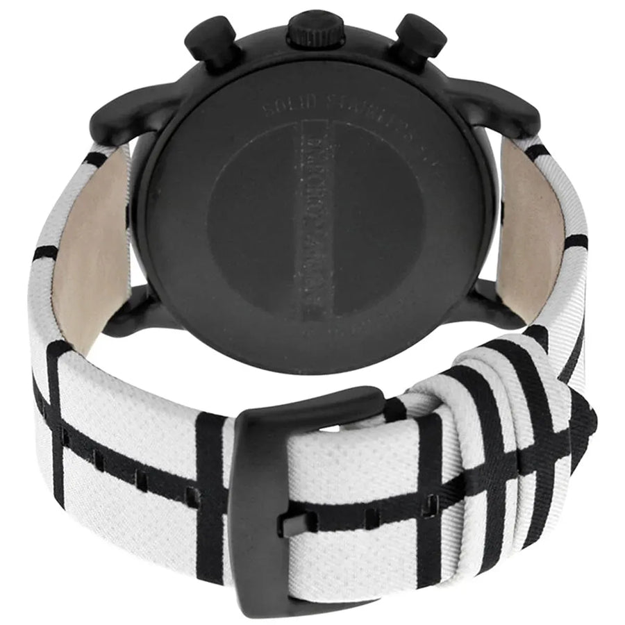 Emporio Armani Luigi Large Chronograph White Dial Two Tone Fabric Strap Watch for Men- AR1859