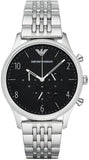 Emporio Armani Beta Chronograph Black Dial Steel Strap Watch For Men - AR1863