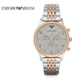 Emporio Armani Beta Chronograph Grey Dial Two Tone Steel Strap Watch For Men - AR1864