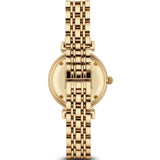 Emporio Armani Gianni T Bar Silver Dial Gold Stainless Steel Strap Watch For Women - AR1877