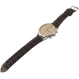 Emporio Armani Classic Chronograph Cream Dial Brown Leather Strap Watch For Men - AR1878