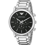 Emporio Armani Luigi Black Dial Silver Steel Strap Watch For Men - AR1894