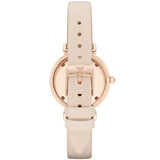 Emporio Armani Gianni T Bar Quartz White Dial Beige Leather Strap Watch For Women - AR1927