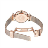 Emporio Armani Gianni T Bar Silver Dial Rose Gold Mesh Bracelet Watch For Women - AR1956