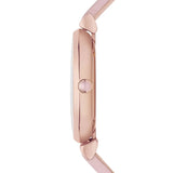 Emporio Armani Gianni T Bar Mother Of Pearl Pink Dial Pink Leather Strap Watch For Women - AR1958