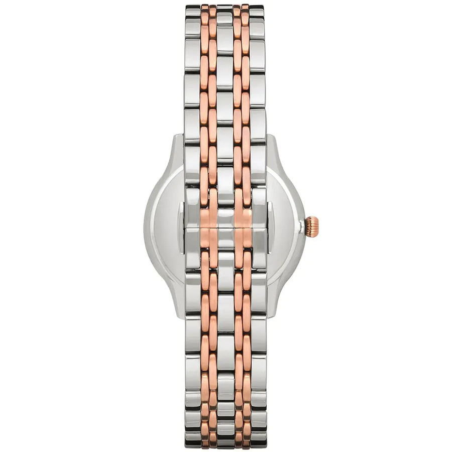 Emporio Armani Alpha Silver Dial Two Tone Steel Strap Watch for Women - AR1962