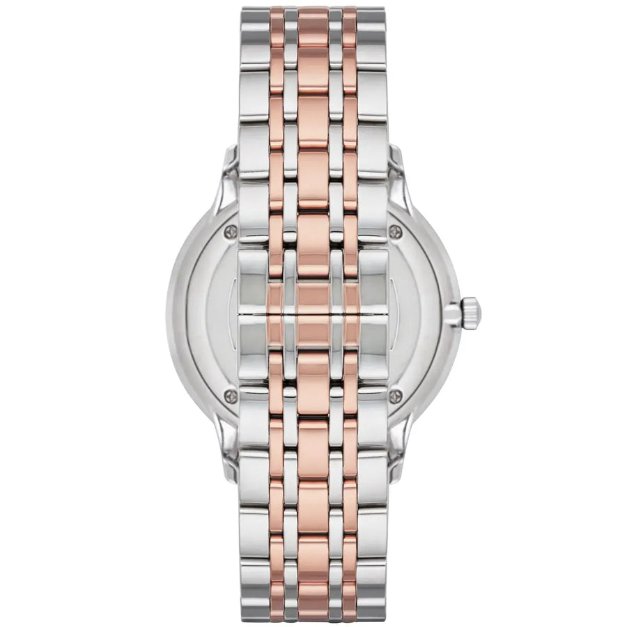 Emporio Armani Classic Beige Dial Two Tone Steel Strap Watch for Men - AR2070
