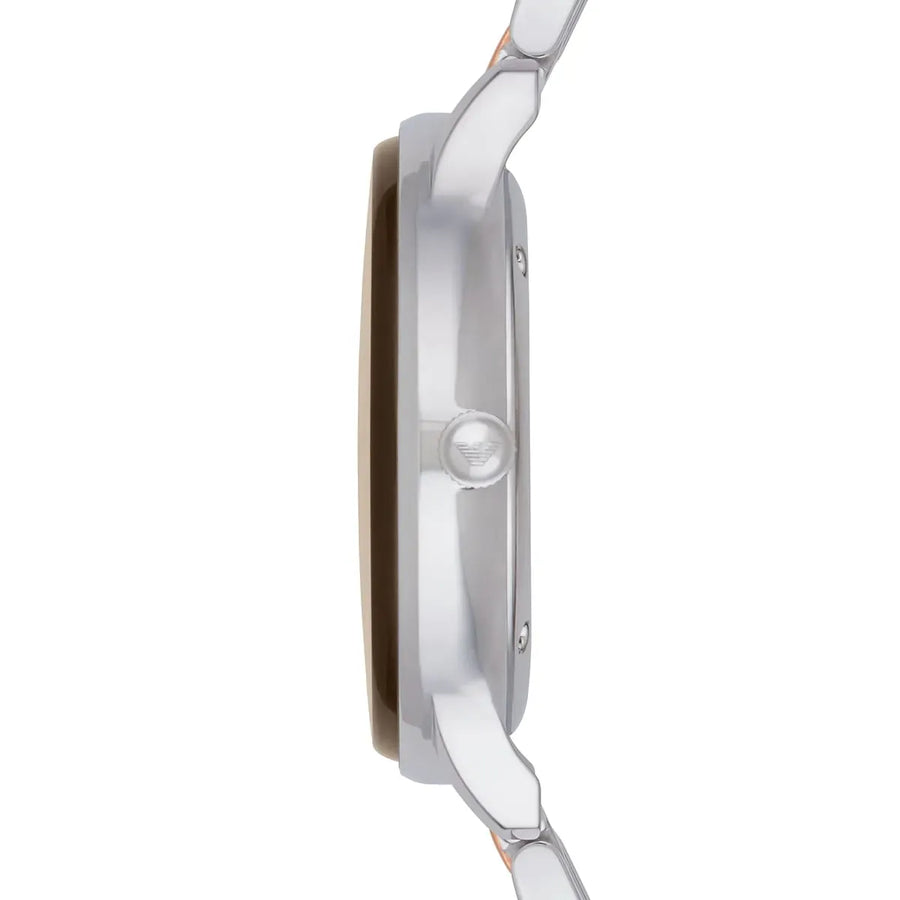 Emporio Armani Classic Beige Dial Two Tone Steel Strap Watch for Men - AR2070