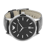 Emporio Armani Renato Black Dial Leather Strap Watch For Men - AR2411