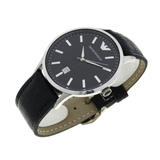 Emporio Armani Renato Black Dial Leather Strap Watch For Men - AR2411