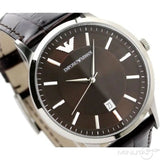 Emporio Armani Renato Classic Brown Dial Brown Leather Strap Watch For Men - AR2413