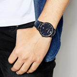 Emporio Armani Renato Blue Dial Blue Leather Strap Watch For Men - AR2479