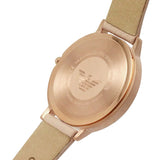 Emporio Armani Gianni T-Bar Quartz Rose Gold Dial Pink Leather Strap Watch For Women - AR11001