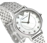 Emporio Armani Kappa Mother of Pearl Dial Silver Mesh Bracelet Watch For Women - AR2511