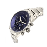 Emporio Armani Sportivo Chronograph Blue Dial Silver Steel Strap Watch For Men - AR5860