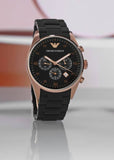 Emporio Armani Sportivo Black Dial Black Steel Strap Watch For Men - AR5905