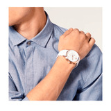 Emporio Armani Sportivo Chronograph White Dial White Rubber Strap Watch For Men - AR5919