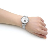 Emporio Armani Gianni T-Bar Automatic Silver Dial Silver Steel Strap Watch For Women - AR60022