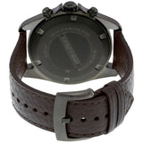 Emporio Armani Sportivo Chronograph Silver Dial Brown Leather Strap Watch For Men - AR6076