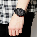 Emporio Armani Sportivo Chronograph Black Dial Black Silicone Strap Watch For Men - AR6092