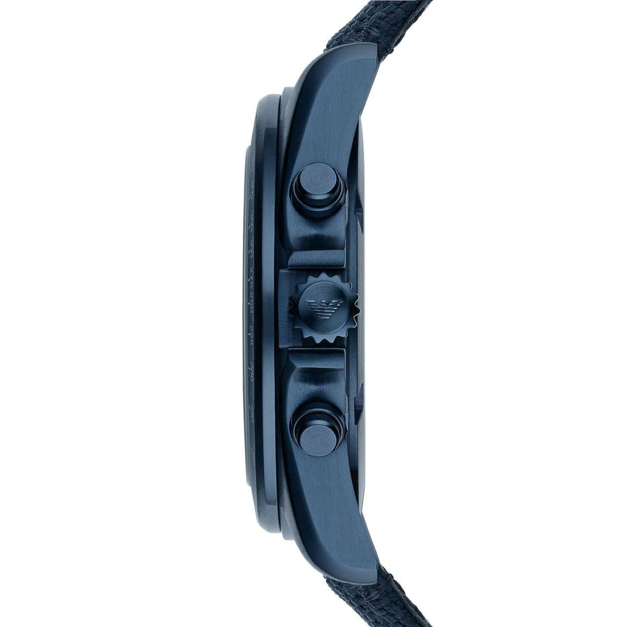 Emporio Armani Sportivo Chronograph Blue Dial Blue Nylon Strap Watch for Men - AR6132