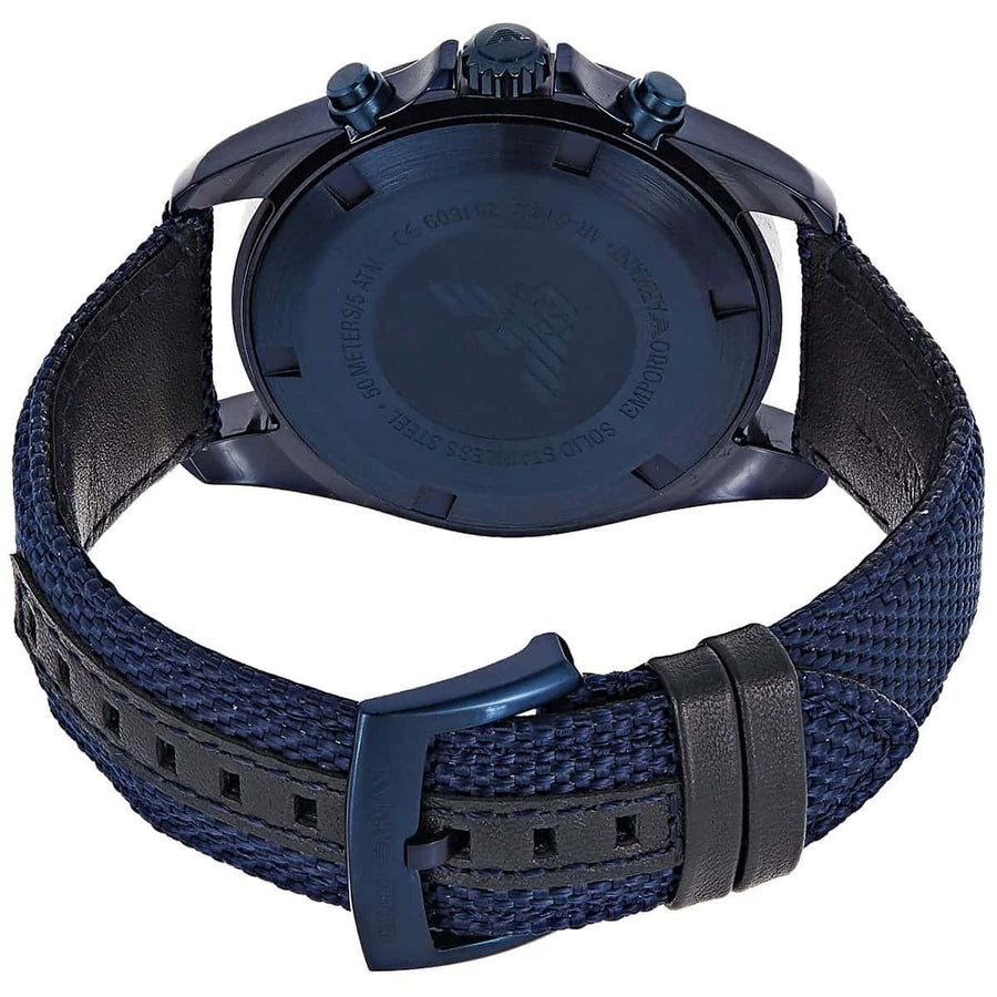 Emporio Armani Sportivo Chronograph Blue Dial Blue Nylon Strap Watch for Men - AR6132