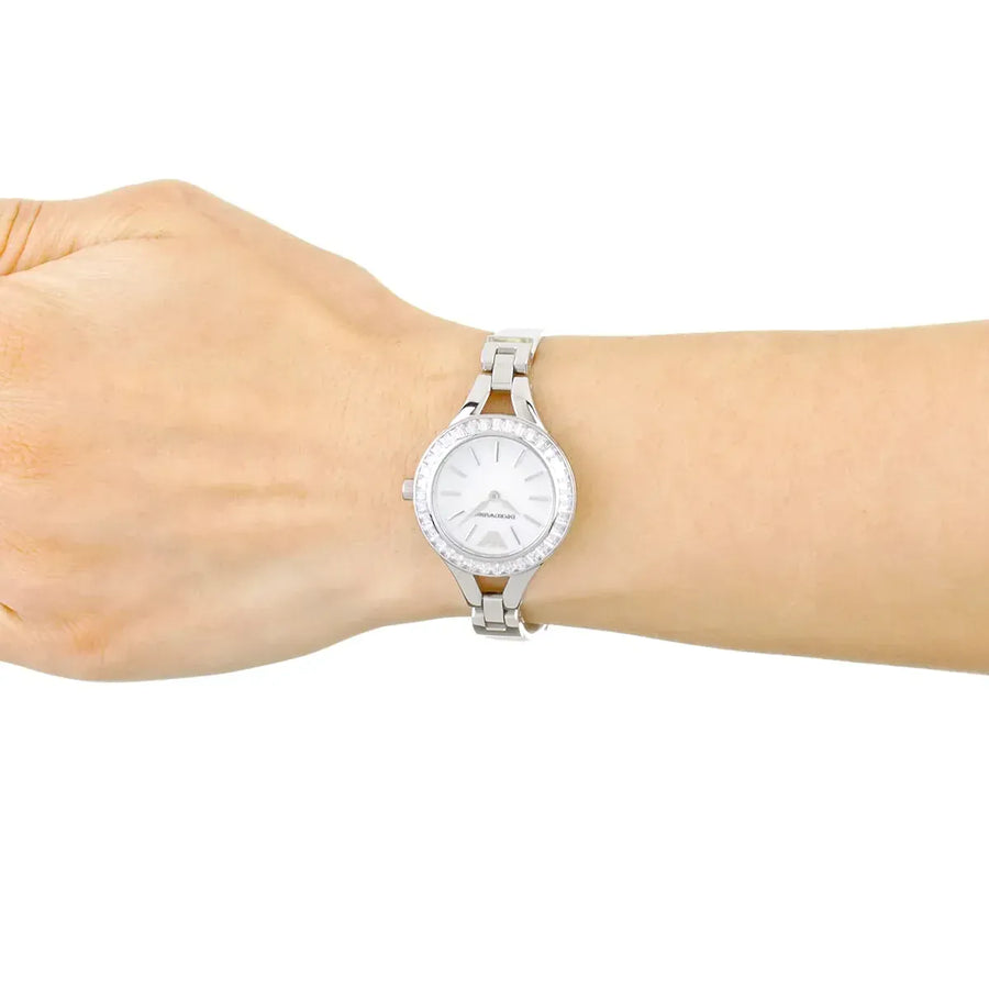 Emporio Armani Chiara Mother of Pearl Dial White Leather Strap Watch for Women - AR7353