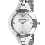 Emporio Armani Quartz Silver Dial Silver Steel Strap Watch For Women - AR7361