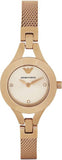 Emporio Armani Chiara Silver Dial Rose Gold Steel Strap Watch For Women - AR7362