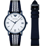 Emporio Armani Kappa Analog White Dial Two Tone Nylon Strap Watch For Men - AR80004