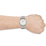 Emporio Armani Kappa Quartz White Dial Silver Steel Strap Watch For Men - AR80014