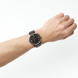 Emporio Armani Kappa Analog Quartz Black Dial Black Leather Strap Watch For Men - AR11013