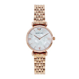 Emporio Armani Mother of Pearl Dial Rose Gold Steel Strap Watch For Women - AR11110