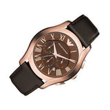 Emporio Armani Chronograph Brown Dial Brown Leather Strap Watch For Men - AR1701