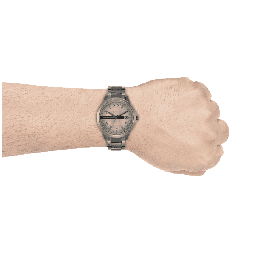 Armani Exchange Hampton Chronograph Grey Dial Grey Steel Strap Watch For Men - AX2194