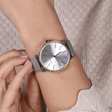 Armani Exchange AX5537 women's watch with silver dial and mesh bracelet