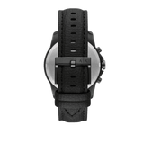 Armani Exchange Banks Chronograph Black Dial Black Leather Strap Watch For Men - AX1724