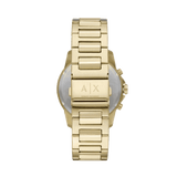 Armani Exchange Banks Chronograph Black Dial Gold Steel Strap Watch For Men - AX1721