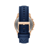 Armani Exchange Banks Chronograph Blue Dial Blue Leather Strap Watch For Men - AX1723