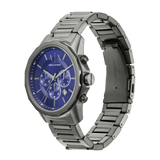 Armani Exchange Banks Chronograph Blue Dial Grey Steel Strap Watch For Men - AX1731