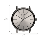 Armani Exchange Cayde Analog Grey Dial Grey Steel Strap Watch For Men  - AX2722