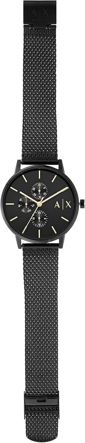 Armani Exchange Cayde Chronograph Black Dial Black Mesh Strap Watch For Men - AX2716